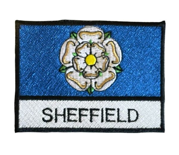 Sheffield Yorkshire Rose Fully Embroidered Sew or Iron on Patch (A)